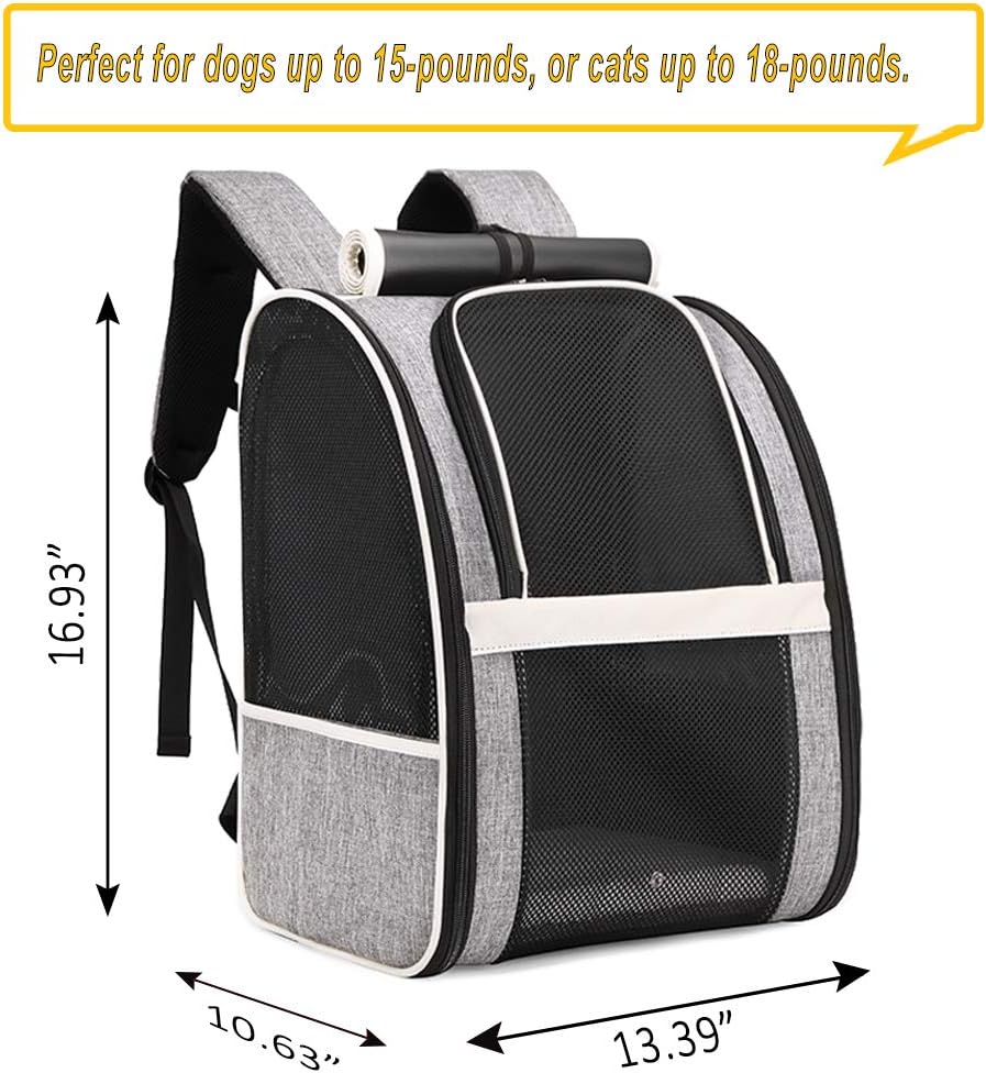 Premium Pet Carrier Backpack with Window Blind for Small Cats and Dogs, Ventilated Design, Safety Straps, Buckle Support, Collapsible for Travel, Hiking, Outdoor Adventures, and Veterinary Visits